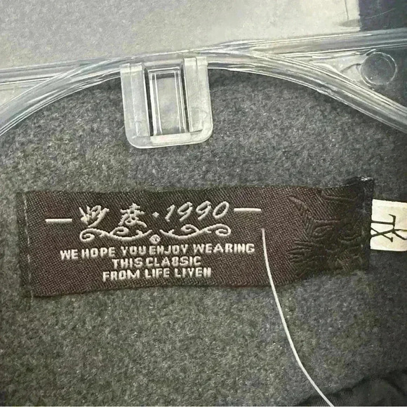 NWT Coat Jacket Button Up Front Pockets Snap Button Collar Womens Size XL Gray - Picture 13 of 15